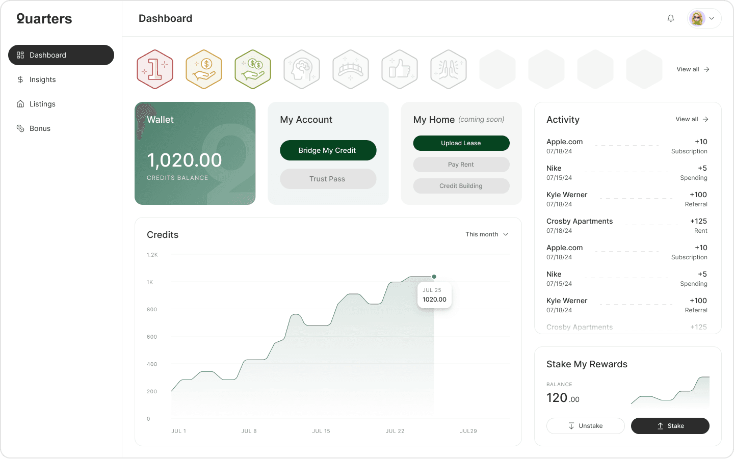 Quarters - Web App Design, image 1 of 12