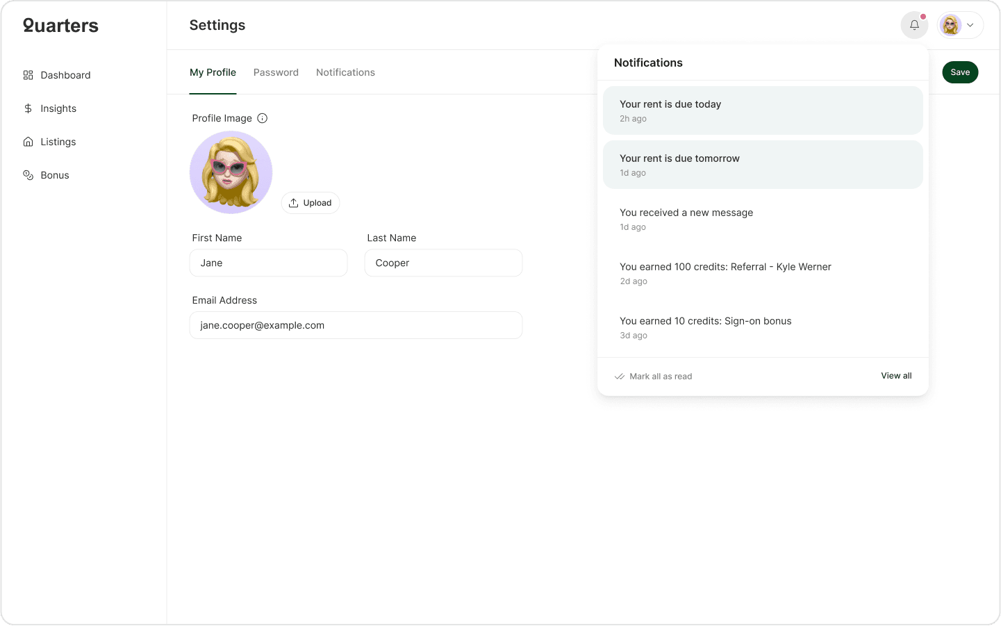 Quarters - Web App Design, image 11 of 12